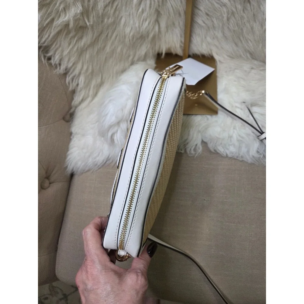 MK142 Michael Kors straw Python capsule crossbody